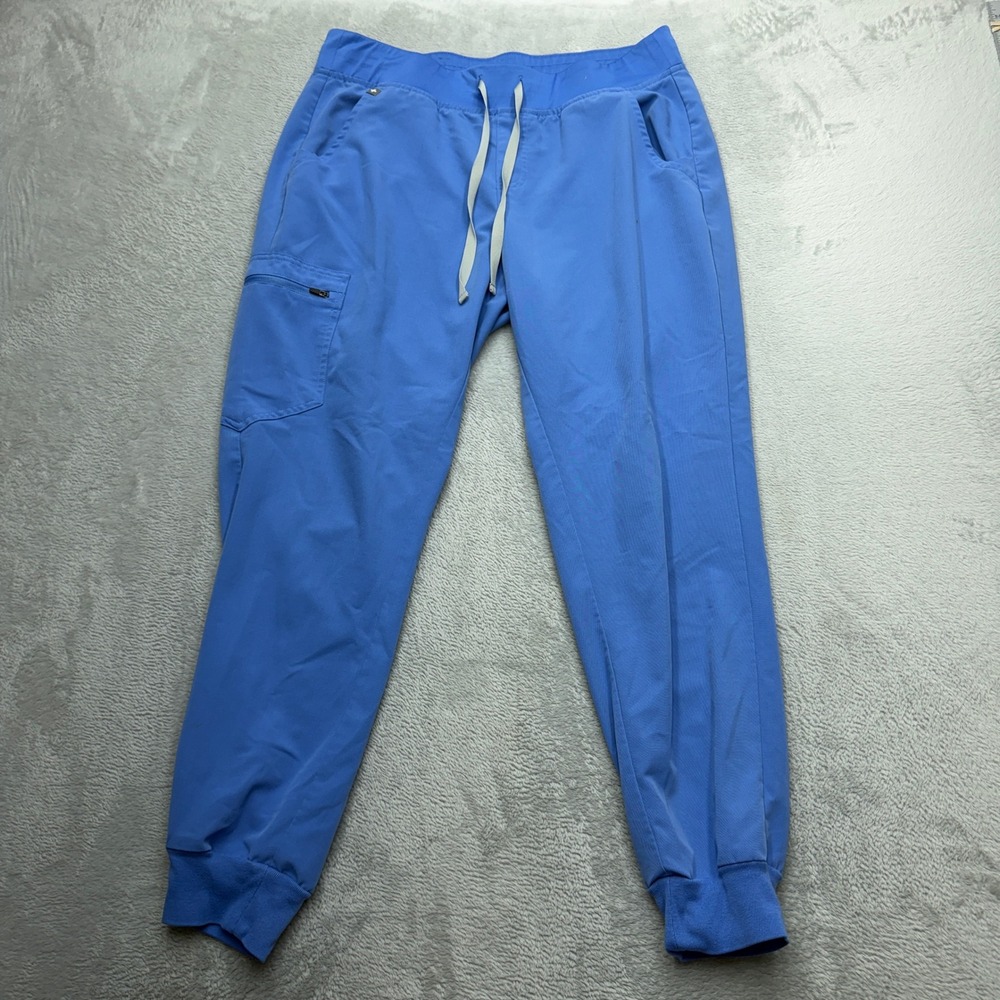 Figs Scrub Pants Women L Blue Zamora Jogger Technical Collection Cargo Pocket